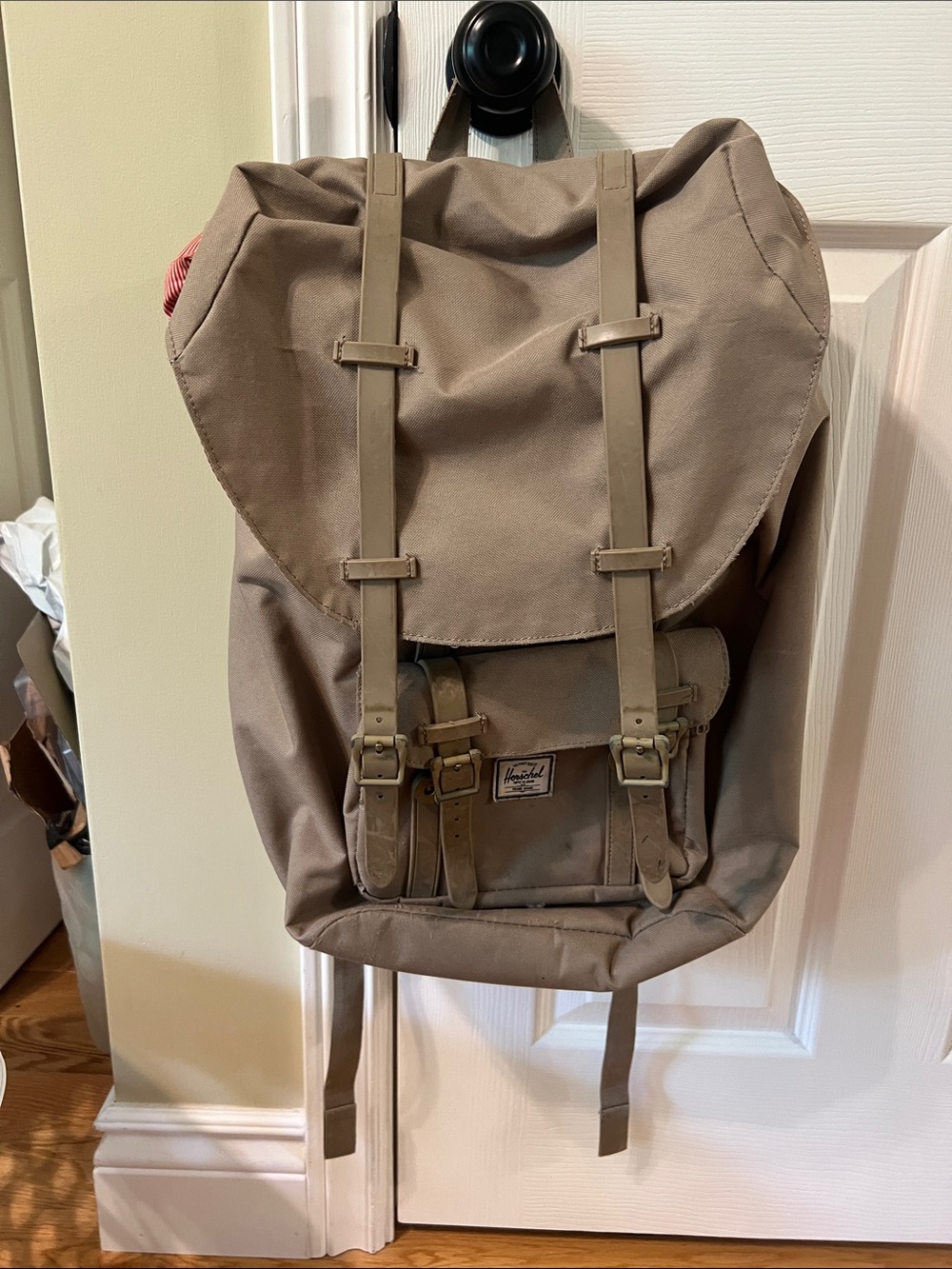Herschel Supply Co. Canvas Flap Backpack in Taupe